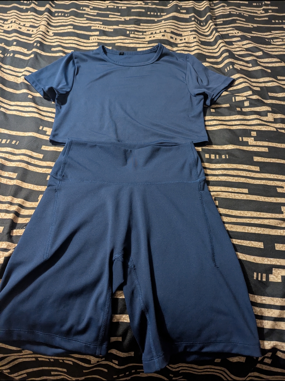 High-Rise Navy Athletic Bike Shorts for Women